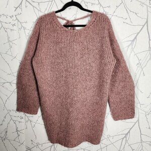 Wilfred Le Fou Pink Chunky Knit 72% Alpaca Oversized Sologne Dress